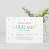 Twinkle Little Star Boy Baby Shower, Sprinkle 招待状 (スタンド正面)