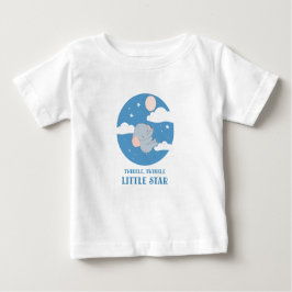 "Twinkle Little Star" Cute Baby Elephant Balloon ベビーTシャツ
