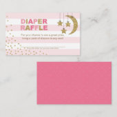 Twinkle Little Star Diaper Raffle Ticket Pink Gold エンクロージャーカード (正面/裏面)