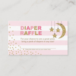 Twinkle Little Star Diaper Raffle Ticket Pink Gold エンクロージャーカード