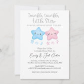 Twinkle Little Star Genderがかわいいピンクブルーを明らかにする 招待状 (正面)