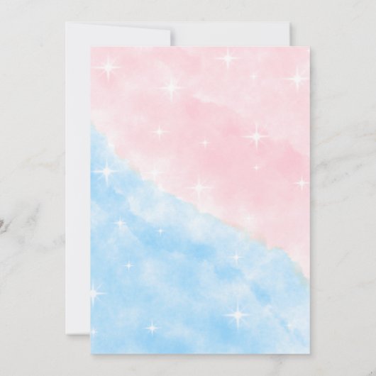 Twinkle Little Star Genderがかわいいピンクブルーを明らかにする 招待状 (裏面)