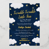 Twinkle Little Star Genderがパーティーを明らかに実在 箔招待状 (正面)