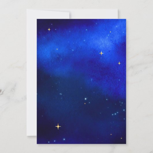 Twinkle Little Star Gender Revea Starry Night Sky  招待状 (裏面)