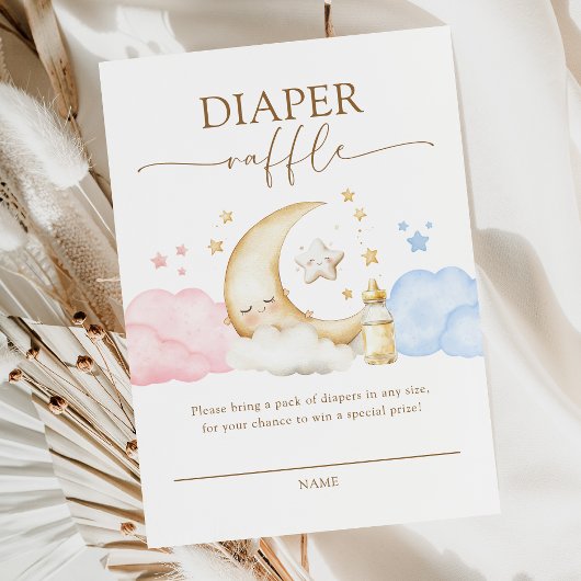 Twinkle Little Star Gender Reveal Diaper Raffle エンクロージャーカード