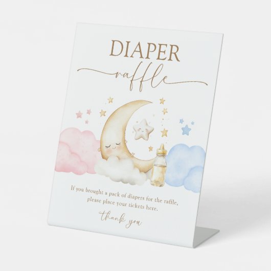 Twinkle Little Star Gender Reveal Diaper Raffle 台座サイン (正面)