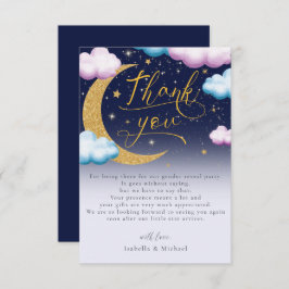 Twinkle Little Star Gender Reveal Thank You サンキューカード