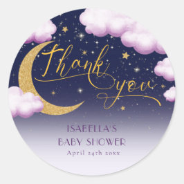 Twinkle Little Star Girl Baby Showerありがとう ラウンドシール