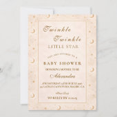 Twinkle Little Star Gold Baby Shower 招待状 (正面)