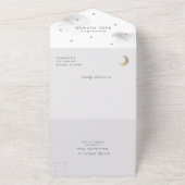 Twinkle Little Star Gray RSVPベビシャワーインO オールインワン招待状 (外側)