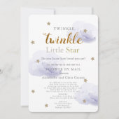 Twinkle Little Star Lavender Baby Shower by Mail 招待状 (正面)
