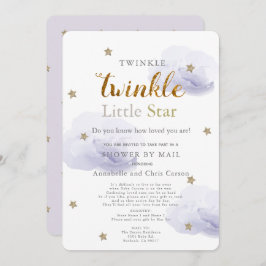 Twinkle Little Star Lavender Baby Shower by Mail 招待状