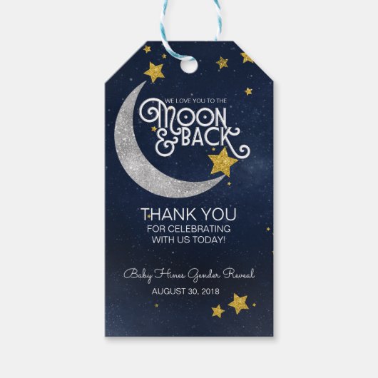 Twinkle Little Star Moon & Back Thank You ギフトタグ (正面)
