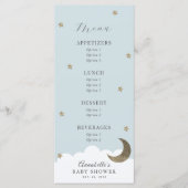 Twinkle Little Star Moon Blue Baby Showerメニュー メニュー (正面)