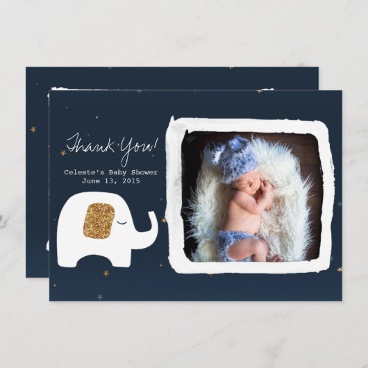 Twinkle Little Star Photo赤ちゃんシャワーありがとう ノートカード (正面/裏面)