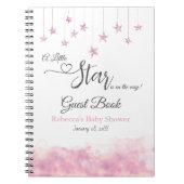 Twinkle Little Star Pink Baby Shower Guest Book ノートブック (正面)