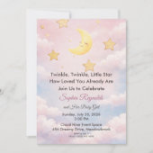 Twinkle Little Star Pink Baby Shower Invitation 招待状 (正面)