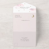 Twinkle Little Star Pink RSVPベビーシャワー オールインワン招待状 (外側)