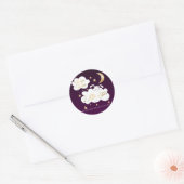 Twinkle Little Star Purple Bunny Baby Showerのお願い ラウンドシール (封筒)