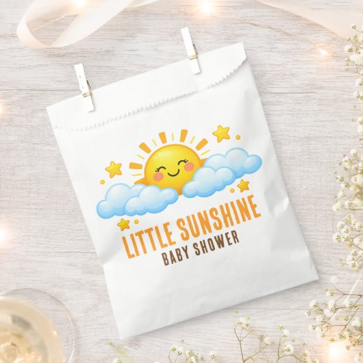 twinkle Little Stars Baby Shower Party Supplies フェイバーバッグ (クリップ留めされた状態)