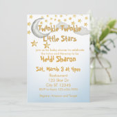 Twinkle Little Stars, twin baby shower 招待状 (スタンド正面)