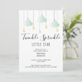 Twinkle Sprinkle ニュートラルQRコード ベビーシャワー 招待状 (スタンド正面)