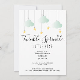 Twinkle Sprinkle ニュートラルQRコード ベビーシャワー 招待状