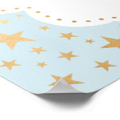 Twinkle Starブルー金ゴールド赤ちゃんシャワー歓迎サイン ポスター (角)