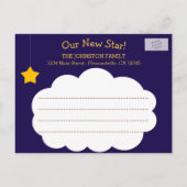 Twinkle Star写真お洒落誕生のお知らせ 案内ポストカード (裏面)