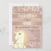 Twinkle Star Girl 1st Birthday 招待状 (正面)