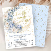 Twinkle Star Moon Baby Shower Boy Blue 招待状