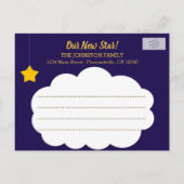 Twinkle Star Script写真誕生のお知らせ 案内ポストカード (裏面)