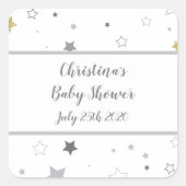 Twinkle Starsメッセージカード、ジェンダーが赤ちゃんシャワーを明らかにする スクエアシール (正面)