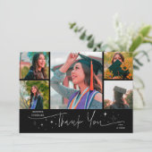 Twinkle Stars Black Grad Multi Photo Thank You 案内状 (スタンド正面)