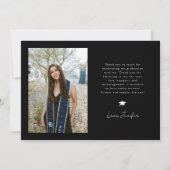 Twinkle Stars Black Grad Multi Photo Thank You 案内状 (裏面)
