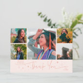 Twinkle Stars Peach Grad Multi Photo Thank You 案内状 (スタンド正面)