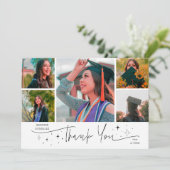 Twinkle Stars White Grad Multi Photo Thank You 案内状 (スタンド正面)