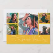 Twinkle Stars Yellow Grad Multi Photo Thank You 案内状 (正面)