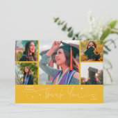 Twinkle Stars Yellow Grad Multi Photo Thank You 案内状 (スタンド正面)