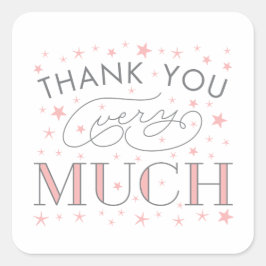 Twinkle Twinkleありがとう非常に多くのスターのステッカー スクエアシール