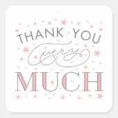 Twinkle Twinkleありがとう非常に多くのスターのステッカー スクエアシール (正面)