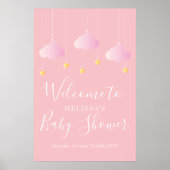 Twinkle Twinkleピンクの赤ちゃん女の子シャワーへようこそ ポスター (正面)