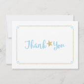 Twinkle Twinkleリトルスターブルー金ゴールドありがとう サンキューカード (正面)