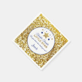 Twinkle twinkle小さな星のナプキンス海軍と金ゴールド スタンダードカクテルナプキン (角)