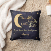 Twinkle Twinkle小さな星の水色カスタム クッション (ブランケット)