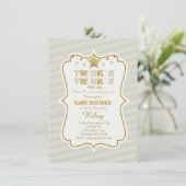 Twinkle Twinkle小さな星の赤ちゃんシャワーの招待 招待状 (スタンド正面)