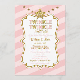 Twinkle Twinkle小さな星の赤ちゃんシャワーの招待 招待状