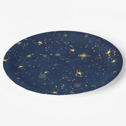 Twinkle Twinkle小さな星の赤ちゃんシャワープレート ペーパープレート (アングル)