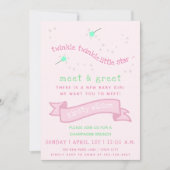 Twinkle twinkle小さな星ミート&あいさつ新生児 招待状 (正面)