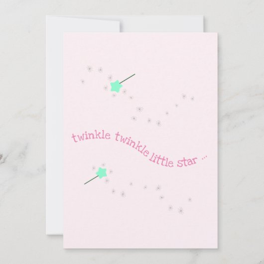 Twinkle twinkle小さな星ミート&あいさつ新生児 招待状 (裏面)